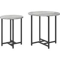 vidaXL Ensemble de tables d'appoint 2 pcs Gris sonoma et Noir