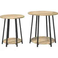 vidaXL Ensemble de tables d'appoint 2 pcs Chêne Sonoma et noir