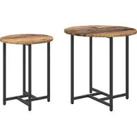 vidaXL Ensemble de tables d'appoint 2 pcs Bois ancien et noir
