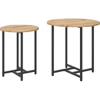 vidaXL Ensemble de tables d'appoint 2 pcs Chêne artisanal et noir