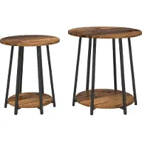 vidaXL Ensemble de tables d'appoint 2 pcs Bois ancien et noir