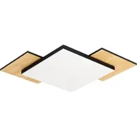 Eglo Plafonnier Tamuria LED noir / bois Plafonnier 12 watts