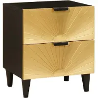 vidaXL Table de chevet avec tiroir Noir et or 40 x 33.5 x 46 cm