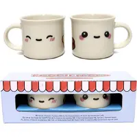 Sans marque Tasses en porcelaine pour expresso Foodiemals, lot de 2 -