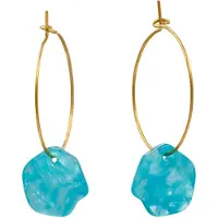 Fräulein Wunder Boucles d'oreilles 'Acetat Creolen Alice' turquoise