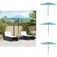 vidaXL Parasol avec mât en acier bleu 324x324x247 cm
