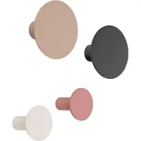 Blomus Ponto Crochets muraux ronds en 4 couleurs (bois de c dre) Lot de 4