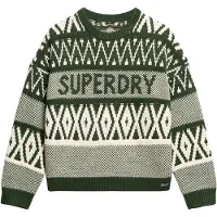 Superdry Branded Pattern Sweater Vert S Femme