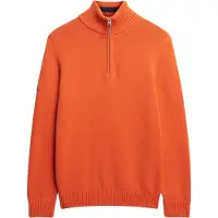 Superdry pour homme. M6110648A Pull Henley Cotton Classics orange (S), Casuel, Coton, Manche longue