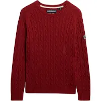 Superdry Slouchy Cable Sweater Rouge M Femme