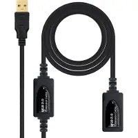 Nanocable Rallonge Usb 2.0 15 M Noir Noir One Size
