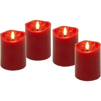 Goobay 4er-Set LED-Echtwachskerzen, rot (4x)