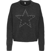 ONLY Pull-over 'ONLRenata' gris foncé / argent