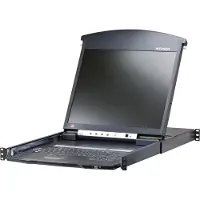 Aten 16-Port LCD Cat5e 6 KVM Over IP Switch Dual Rail French KL1516AiN D, Commutateur KVM, Noir