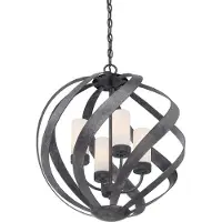 QUOIZEL Elstead Blacksmith Lampe à suspendre d'extérieur E14 4x vieux noir opale gravé IP44