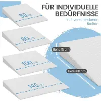 Aktiv shop GmbH ELONEO Coussin de lit en forme de coin, Cale de lit 140x100 cm, Mousse minérale viscoélastique, Rehausseur de matelas