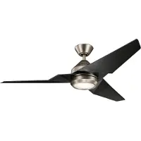 Elstead Lighting Jade ventilateur de plafond silencieux avec lumière LED Ø152cm + télécommande Satin noir, Ventilateur, Gris, Noir