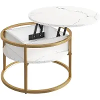 Vicco Table basse Marlo Marbre blanc 57x57cm, Model 55947