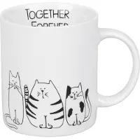 Könitz 6x Kaffeetasse Funny Cats, Tasse, Blanc
