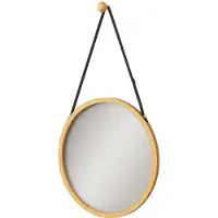 Vicco Miroir mural Mirno Bambou 38x38cm avec sangle réglable, Model 56526