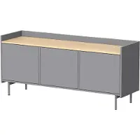 Vicco Meuble TV Velina Gris 140x63cm avec 3 portes, Model 56364