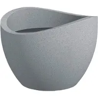 Scheurich Pot à plantation Wave Globe (Ton pierre, gris, Ø 40 cm, hauteur 30 cm)