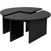 Skye Decor , Moira - Wood Black, table basse, bois noir, 100 % PANNEAUX DE SPANCE REVÊTUS DE MÉLAMINE, 90 x 41 x 90 cm