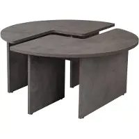 Skye Decor , Moira - Concrete Grey, table basse, gris béton, plateau 100 % mélamine, 90 x 90 x 41 cm