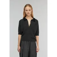Semicouture pour femme. Y5WD27 Polo Giulia noir (M), Casuel, Cachemire, Manche longue
