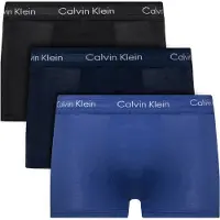 Calvin Klein Low Rise Boxers 3 Units Bleu,Noir XS Homme