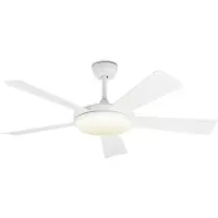 Faro Saona - ventilateur de plafond avec lumière, télécommande et minuterie - Ø 132 cm - 24W LED dimmable inclus - blanc mat