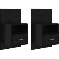 vidaXL Armoire de lit avec tiroir 2 pcs Chêne noir 48,5 x 32,5 x 80 cm