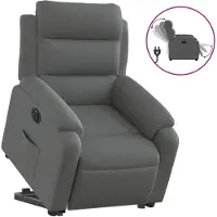 vidaXL Fauteuil relax avec releveur électrique Tissu gris foncé