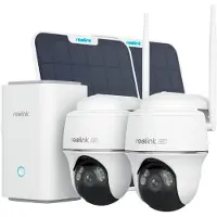 Reolink Hub mit 2x Argus PT Ultra 2x Solar Panel 4K (3840 x 2160 pixels), Caméra réseau, Blanc