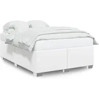 vidaXL Cadre de lit sans matelas blanc entièrement en similicuir