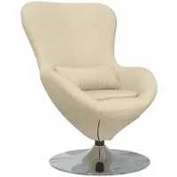 vidaXL Fauteuil œuf Crème 63 x 73 x 90 cm tissu