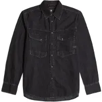 G-Star pour homme. D23616-D540-G865 Chemise Dakota Slim navy (L), Casuel, Coton, Denim, Manche longue, Marine