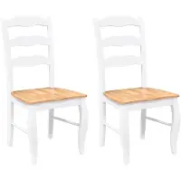 vidaXL Chaises de salle à manger 2 pcs. Blanc Bois massif Hévéa