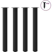 vidaXL Pieds de table de bar 4 pcs. noir 100-102 cm acier