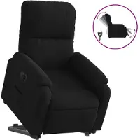 vidaXL Fauteuil relax Releveur électrique Noir Tissu microfibre