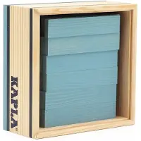 Kapla C40BC Plaquette en bois, 40 pions, bleu clair