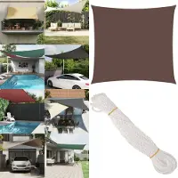 The Living Store Voile d'ombrage Oxford Tissu Carré 2,5x2,5 m Marron