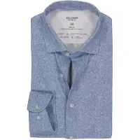 Olymp Chemise Level 5 24/Seven Herringbone Bleu