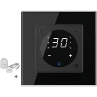 Livolo Thermostat avec contrôle de zone noir | Avec moteur solaire filaire