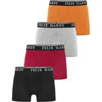 Felix Hardy Boxers gris basalte / orange / rouge / noir