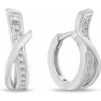 Brilio Silver - Boucles d'oreilles élégantes en argent avec zircons EA213W, (Argent)