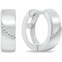 Brilio Silver Silver - Gentle ronde boucles d'oreilles en argent EA212W, (Argent)
