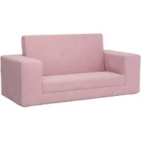 vidaXL Canapé-lit pour enfants 2 places Rose Peluche douce