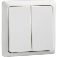 ELSO Bouton-poussoir double, Bouton + interrupteur, Blanc