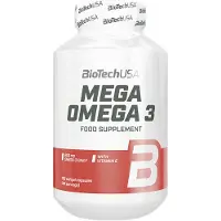 BiotechUSA Mega Omega 3 180 gélules / Acides gras oméga 3 / Acides gras oméga 3 avec une teneur exceptionnelle en acides gras de 70%